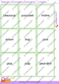 Mistigri des mots invariables (endroit/envers) - II. adverbes