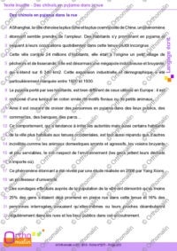 Texte insolite - Des chinois en pyjama dans la rue