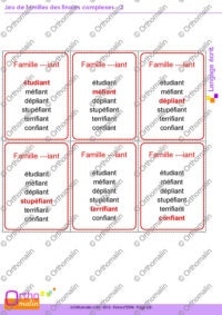 Jeu de familles des finales complexes 2