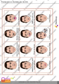 Praxies bucco-faciales, jeu de loto