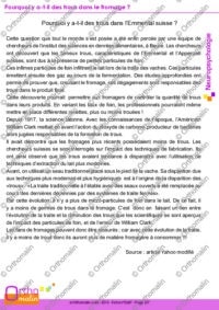 Pourquoi y a-t-il des trous dans le fromage ?