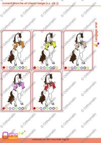 Jument blanche et cheval beige (s,z, ch, j)