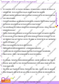 Texte insolite - Lecture du mot le plus long en anglais