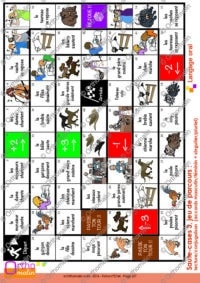 Saute-cases 3, jeu de parcours : lecture/conjugaison (accords masculin/féminin + singulier/pluriel)