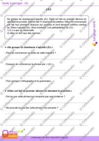 Texte à corriger : LEJ