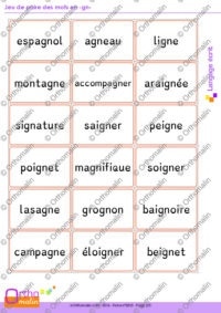 Jeu de paire mots en -gn-