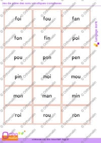 Jeu de paire des sons vocaliques complexes