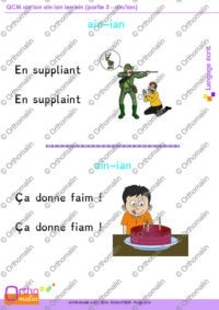 QCM oin ion ain ian ien ein (partie 3 - ain/ian)