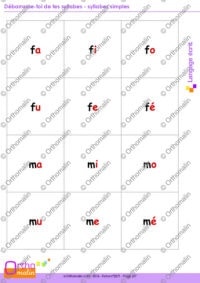 Débarrasse-toi de tes syllabes - syllabes simples