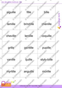 Jeu de paire mots en -ille