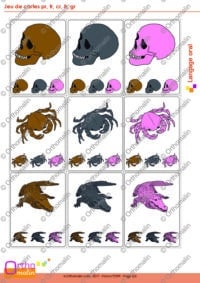Jeu de cartes pr, tr, cr, fr, gr