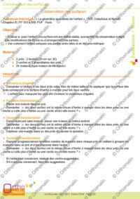 Conservation des surfaces