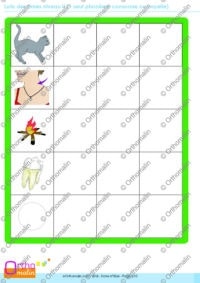 Loto des "rimes" niveau II (1 seul phonème consonne ou voyelle)