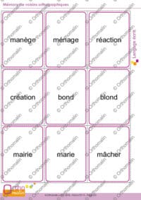 Mémory de voisins orthographiques