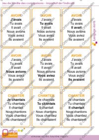 Jeu de famille des conjugaisons Imparfait de l’indicatif