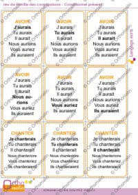 Jeu de famille des conjugaisons - Conditionnel présent