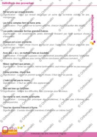 Définitions des proverbes