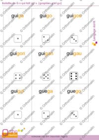 Bataille du G « qui fait /g/ » (graphies g et gu)