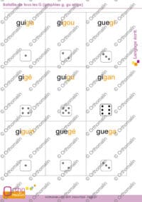 Bataille de tous les G (graphies g, gu et ge)