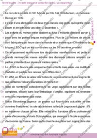 Texte insolite - Investir dans une collection LEGO, ça rapporte !