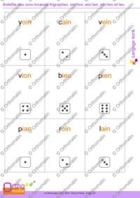 Bataille des sons inversés trigraphes oin/ion, ein/ien, ain/ian et ieu