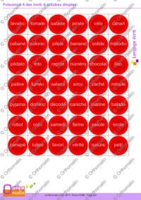 Puissance 4 des mots à syllabes simples