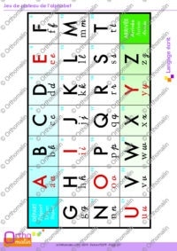 Jeu de plateau de l'alphabet