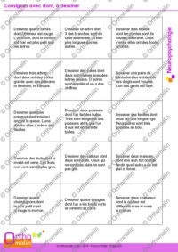 Consignes avec dont, à dessiner