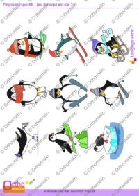 Pingouins sportifs : jeu de "qui est-ce ?"
