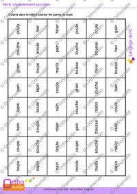 Mots visuellement proches