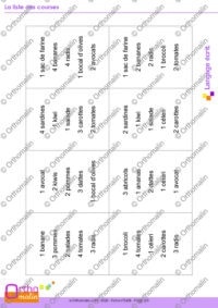 La liste des courses