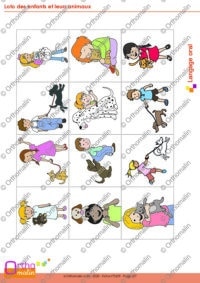 Loto des enfants et leurs animaux