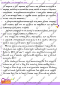 Texte insolite - Harcèlement à la pizza
