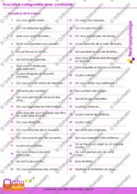 Evocation catégorielle avec contrainte