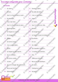 Évocation catégorielle avec contrainte (2)