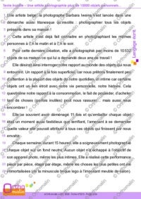 Texte insolite : Une artiste photographie plus de 10000 objets personnels...