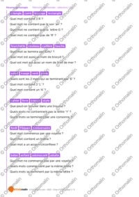 Mémoire immédiate : sélection (2)