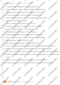 Questions autour du mois de février