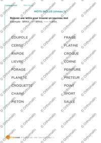 Mots inclus