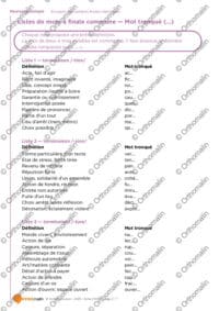 Evoquer des syllabes finales identiques
