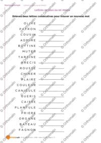 Lettres en plus ou en moins