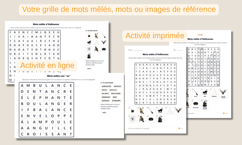 Générez votre grille de mots mêlés, pour jouer à l'écran ou sur papier.
