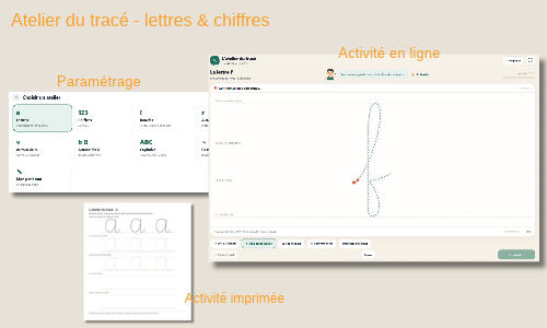 Sur tablette ou sur planches imprimées, travaillez le graphisme des lettres et chiffres