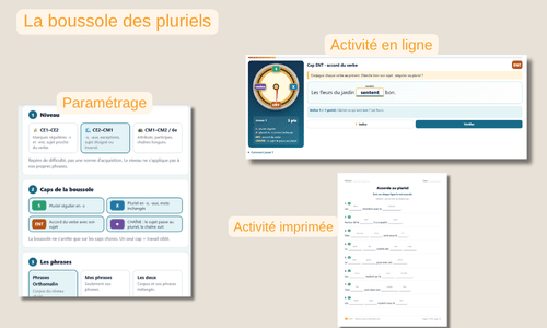 Une activité en ligne ou à imprimer pour travailler le pluriel des noms, adjectifs et verbes, réguliers et irréguliers. Niveau CP au CM2.